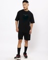 Shop Men's Black Respawn Gamer Typography Oversized Fit T-shirt