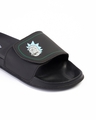 Shop Men's Black Rick & Morty Printed Velcro Sliders