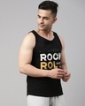 Shop Men's Black Rock And Roll Typography Vest-Design