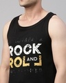 Shop Men's Black Rock And Roll Typography Vest