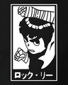 Shop Men's Black Anime Rock Lee Graphic Printed Cotton T-shirt-Full