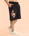 Shop Men's Black Rose Graphic Printed Relaxed Fit Shorts-Design