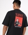 Shop Men's Black Scarface Graphic Printed Oversized T-shirt-Front