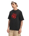 Shop Men's Black Scarlet Spider Graphic Printed Oversized T-shirt-Full
