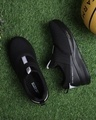 Shop Men's Black Self Design Casual Shoes-Front