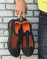Shop Men's Black Self Design Casual Shoes-Front
