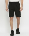 Shop Men's Black Shorts with White Side Panel-Front