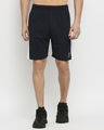 Shop Men's Black Shorts with White Side Panel-Front