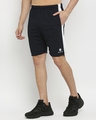 Shop Men's Black Shorts with White Side Panel-Full