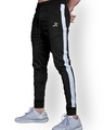 Shop Men's Black Side Striped Slim Fit Joggers-Design
