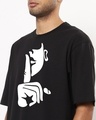 Shop Men's Black Silence Graphic Printed Oversized T-shirt-Full