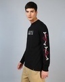 Shop Men's Black Skeleton Heart Graphic Printed Oversized T-shirt-Full