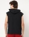 Shop Men's Black Sleeveless Hoodie T-shirt-Full