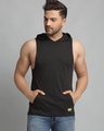 Shop Men's Black Slim Fit Vest-Front