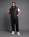 Shop Men's Black Sleeveless Plus Size Puffer Jacket-Full