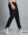 Shop Men's Black Slim Fit Cargo Joggers-Design