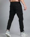 Shop Men's Black Slim Fit Cargo Joggers-Full