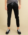 Shop Men's Black Slim Fit Cargo Pants-Front