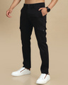 Shop Men's Black Slim Fit Cargo Pants-Front