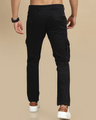 Shop Men's Black Slim Fit Cargo Pants-Full