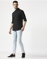 Shop Men's Black Slim Fit Casual Oxford Shirt-Full