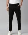 Shop Men's Black Slim Fit Chinos-Front