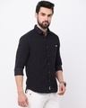 Shop Men's Black Slim Fit Corduroy Shirt-Design