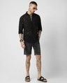Shop Men's Black Slim Fit Crochet Shirt-Full