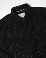 Shop Men's Black Slim Fit Crochet Shirt