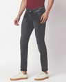 Shop Men's Black Slim Fit Faded Jeans-Full