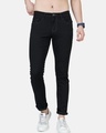 Shop Men's Black Slim Fit Jeans-Front