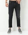 Shop Men's Black Slim Fit Jeans-Front