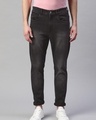 Shop Men's Black Slim Fit Jeans-Front