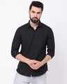 Shop Men's Black Slim Fit Shirt-Front