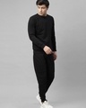 Shop Men's Black Slim Fit Sweatshirt and Jogger Set-Design