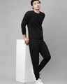 Shop Men's Black Slim Fit Sweatshirt and Jogger Set