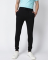 Shop Men's Black Slim Fit Trackpant-Front