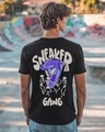 Shop Men's Black Sneaker Gang Graphic Printed T-shirt-Front