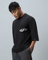Shop Men's Black Socially Awkward Graphic Printed Super Loose Fit T-shirt-Design
