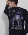 Shop Men's Black Solar System Graphic Printed Sweatshirt