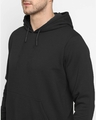 Shop Men's Black Solid Regular Fit Hoodie-Full