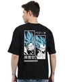 Shop Men's Black Songoku Graphic Printed Oversized T-shirt-Front
