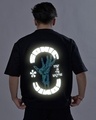 Shop Men's Black Sonic Sound Reflective Printed Oversized T-shirt