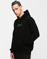 Shop Men's Black Space Bound Graphic Printed Oversized Hoodies-Full