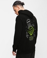 Shop Men's Black Space Bound Graphic Printed Oversized Hoodies-Front