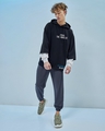 Shop Men's Black Space Graphic Printed Super Loose Fit Hoodies-Full