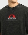 Shop Men's Black Space Roaming Graphic Printed Oversized Acid Wash T-shirt