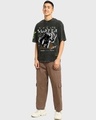 Shop Men's Black Space Surfer Graphic Printed Oversized Acid Wash T-shirt