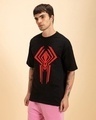 Shop Men's Black Spider Graphic Printed Oversized T-shirt-Design