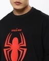 Shop Men's Black Spider Man Chest Printed Oversized Fit T-shirt
